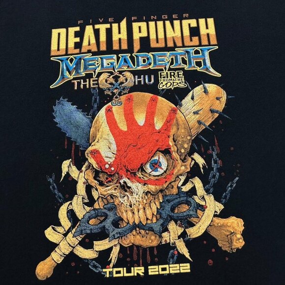 5 Finger Death Punch Megadeth Metal Festival T-Shirt - Picture 3 of 5